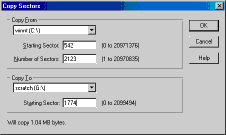Copy Sectors Screen Shot